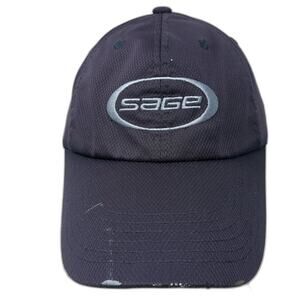 Sage Strapback Baseball Cap Blue One Size Adjustable Embroidered Vented Holes